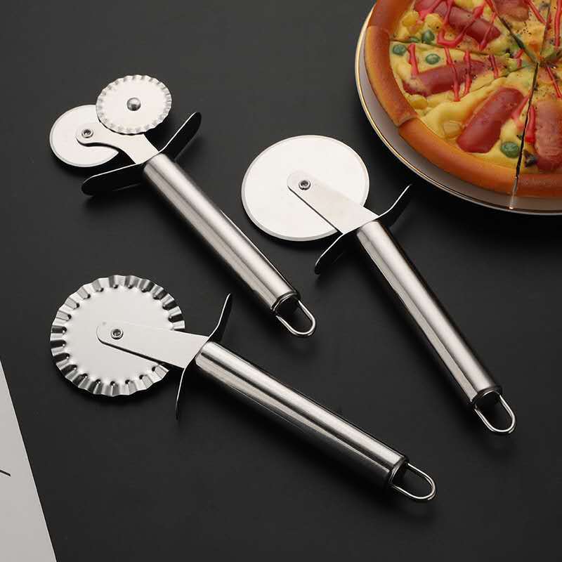 Double Roll Pizza Stainless Steel Knife Pasta Cutter Pasta Pasta Round Lace Pizza Wheel Kitchen Tools Kitchen Accessories