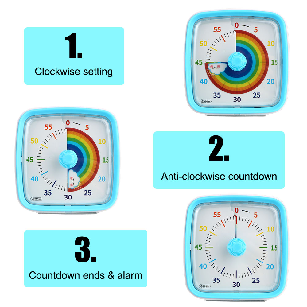 Zeit management Tool 60 Minuten ultra leise visuelle Timer Wecker Kinder Kinder Erinnerung Countdown Timer Nachtlicht