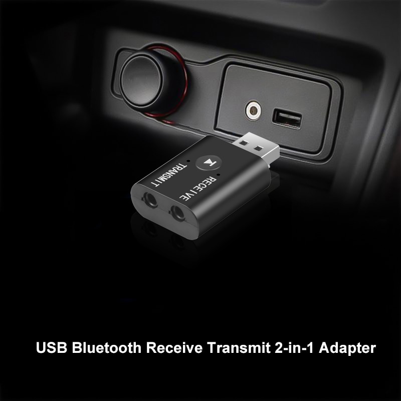 Bluetooth 5,0 Kit de coche de Audio tx rx 2 en 1 transmisor receptor de aptx AUX adaptador USB RCA Jack de 3,5mm para auriculares TV Auto