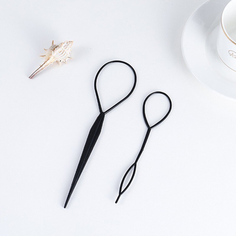 2 Stuks Paardenstaart Schepper Braider Maker Styling Tool Plastic Lus Styling Gereedschap Black Hagel Clip Styling Tool Loop Gereedschappen Mode