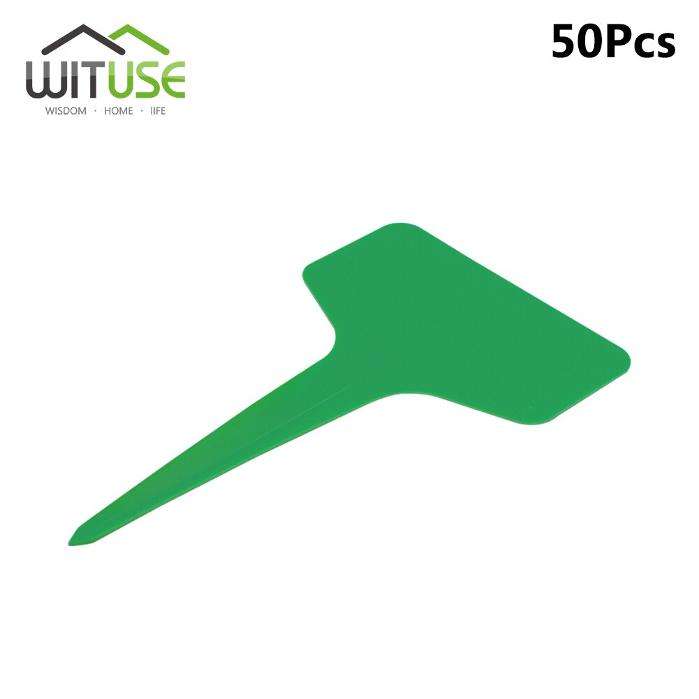 Etiquetas impermeables para vivero, tipo T, cinta de 3 tipos de plástico, para flores y plantas gruesas, bandeja, Mark para herramientas de jardín, 50/100 Uds.: T-type Green