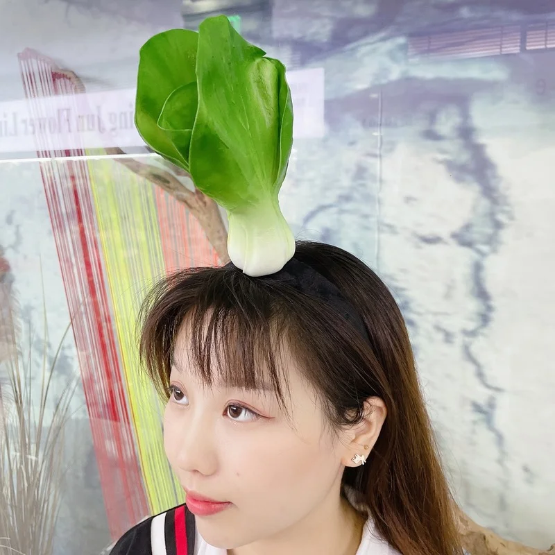Diadema de frutas y verduras para adultos y niños, de zanahoria, plátano, pan, bandas de pelo de animales, disfraz de Halloween de felpa, Cosplay