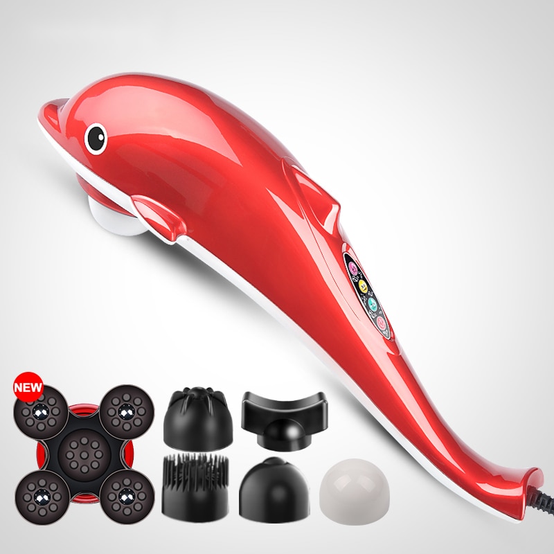 Elektrische Dolfijn Handheld Stimulator Trillingen Infrarood Nek Voeten Massage Hamer Roller Relax Gezondheid Massage Stok