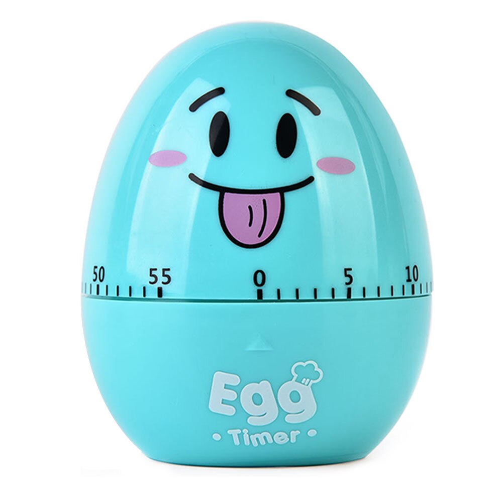Lovely Reminder Baking Stopwatch Count Down Cooking Mechanical Clockwork Portable Desktop Cartoon Eggs Kitchen Timer With Scale: Blue