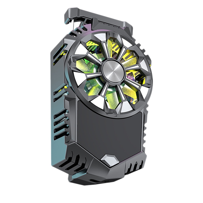 Mobile Phone Radiator Cooling Fan With Temperature Display Suitable For 4.7 To 7.5 Inches Ios/Android Live Video: Default Title