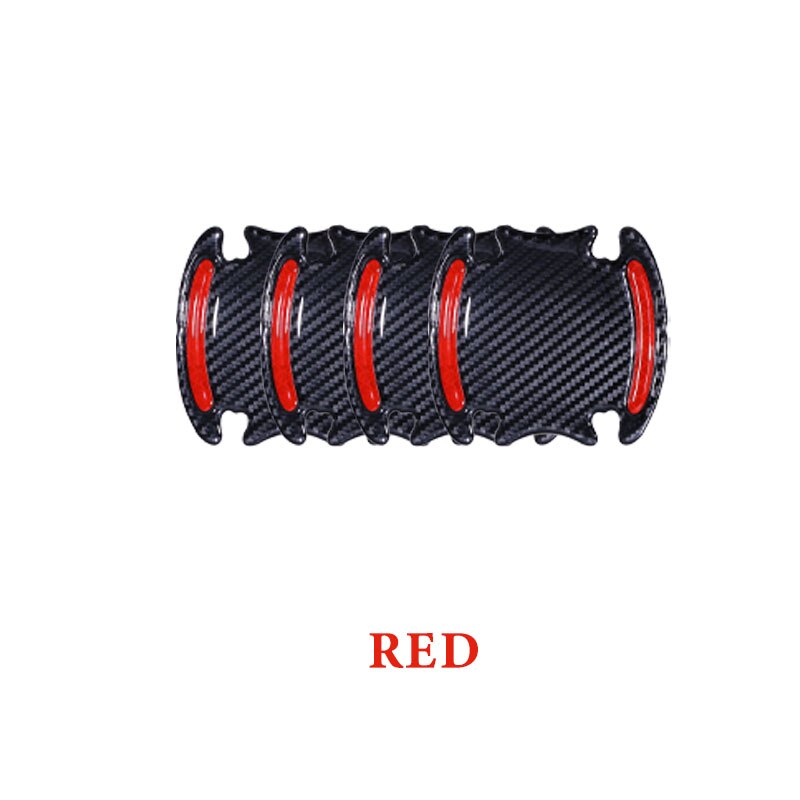 4pcs 3D Auto Deurklink Reflecterende Strips Waarschuwing Tape Deurklink Kom Cover Sticker Reflector Auto Styling Exterieur Accessoires: 4PCS RED BOWL