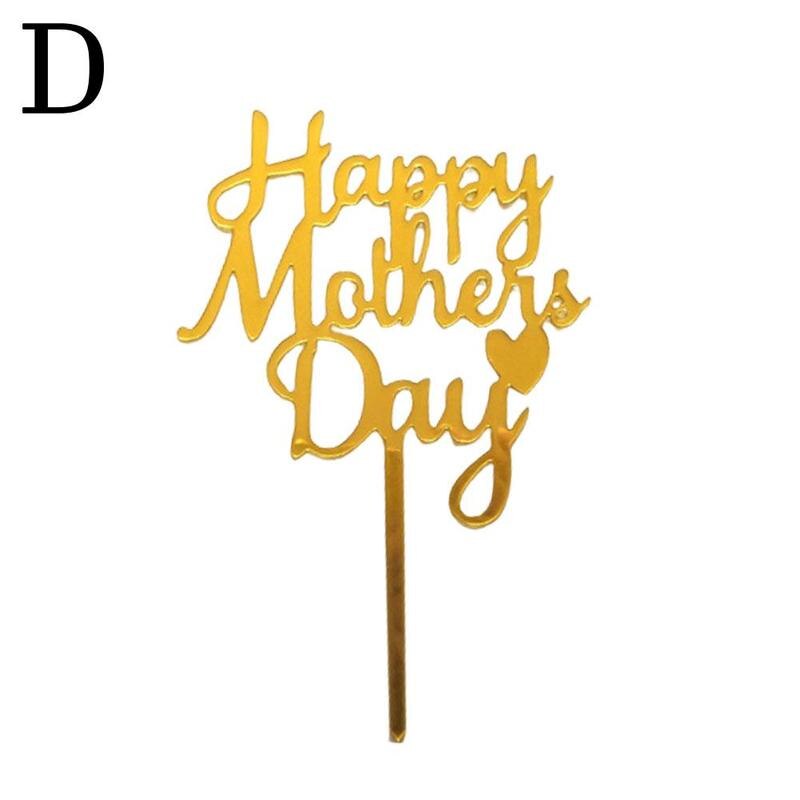 2022 Acrylic Happy Mothers Day Cake Topper Best Mom Decorating Party Decoration Flower Heart Tools Supplies Cake Cake R0h4: 4