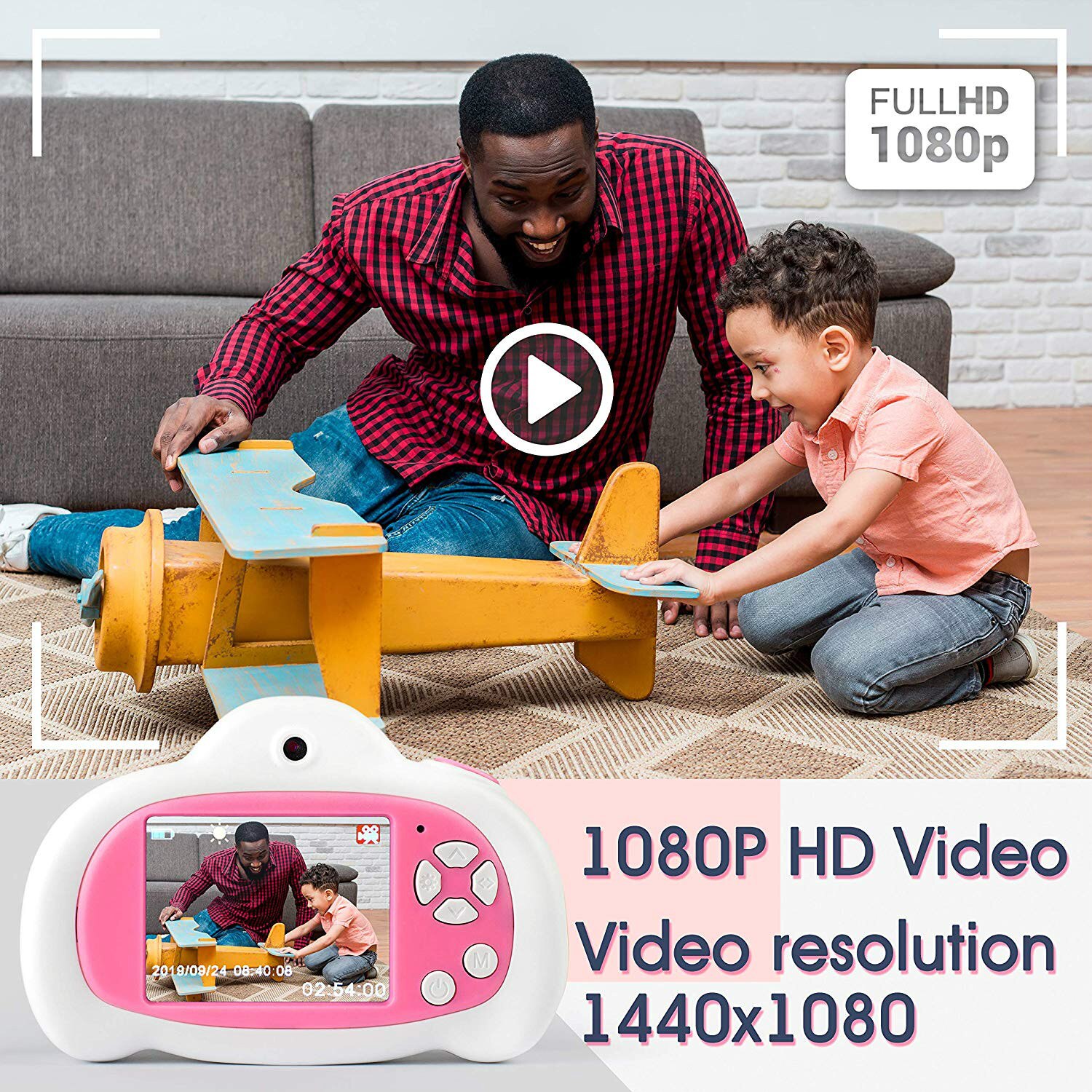 Spielzeug Kamera Mini 2,0 zoll HD IPS Bildschirm freundlicher freundlicher Kamera 1080P Video Recorder-Foto 12MP Camcorder Für freundlicher