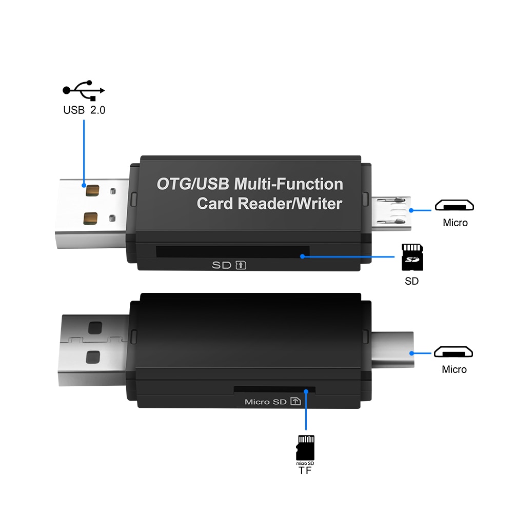 Rocketek usb 2.0 memory card reader OTG android adapter cardreader for micro SD/TF microsd readers laptop computer