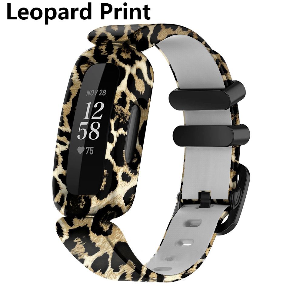 Wrist Strap Silicone Bracelet For Fitbit Ace 3/inspire 2 Smart Watch Band Bracelet Replacement Kids Wristband Watchbands: leopard print
