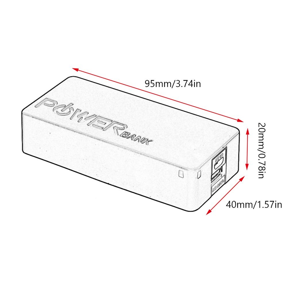 Caja de almacenamiento de batería externa portátil, caja de Banco de energía para teléfonos móviles, 6 colores, 5600mAh, 5V, USB, bricolaje