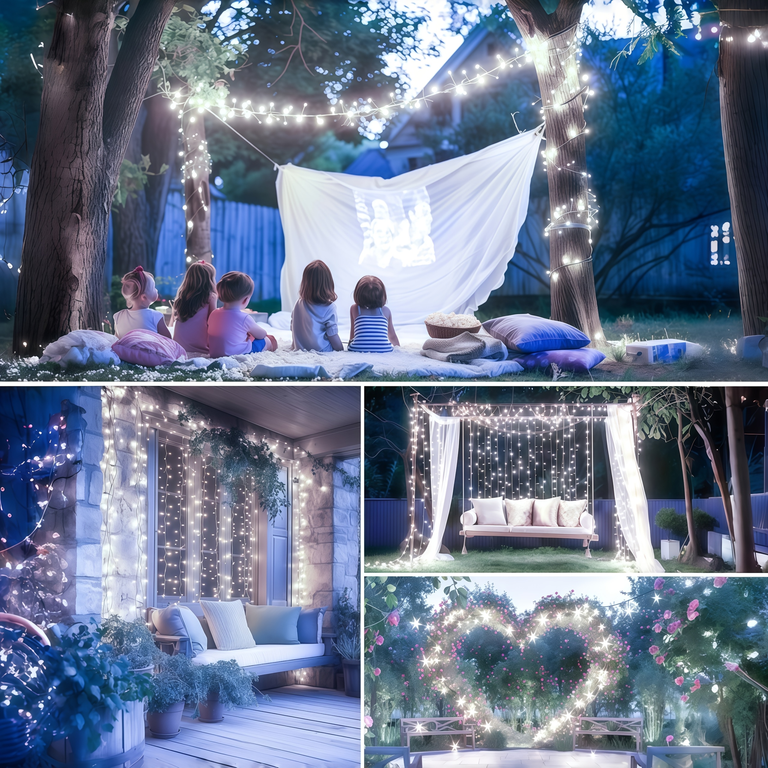 Outdoor waterdichte lamp op zonne-energie LED-lichtslingers 8 modi voetzoeker sprookjeslicht voor terras balkon tuin kerstdecor