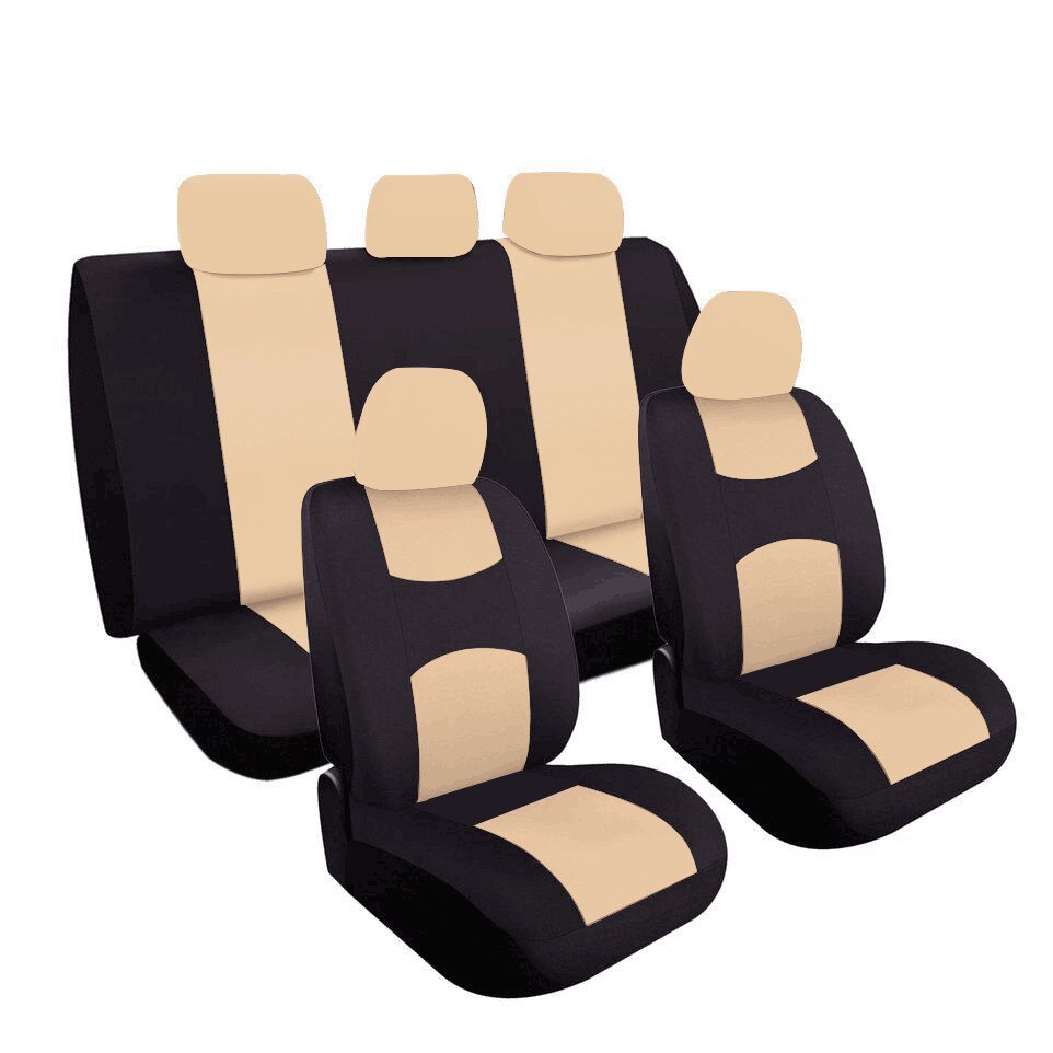 Funda de asiento de coche, accesorios de interior de coche, color gris, estilo: Beige set of nine