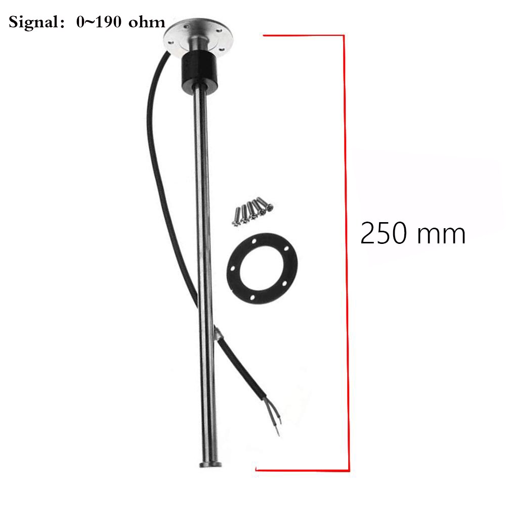 Fuel Level Sensor 0~190 ohm / 240~33 ohm Boat Car Fuel Sender Unit Water Level Sensors with 150mm 200mm 250mm 300mm 350mm 450mm: 250mm 0-190ohm