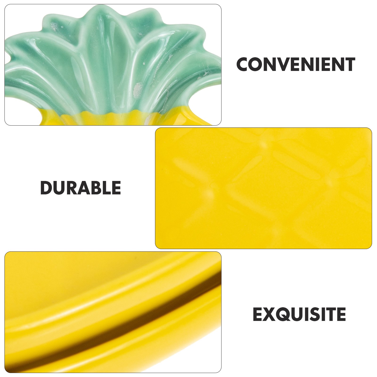 2pcs Ceramic Sauce Dish Pineapple Shaped Relish Plate Seasoning Serving Plate