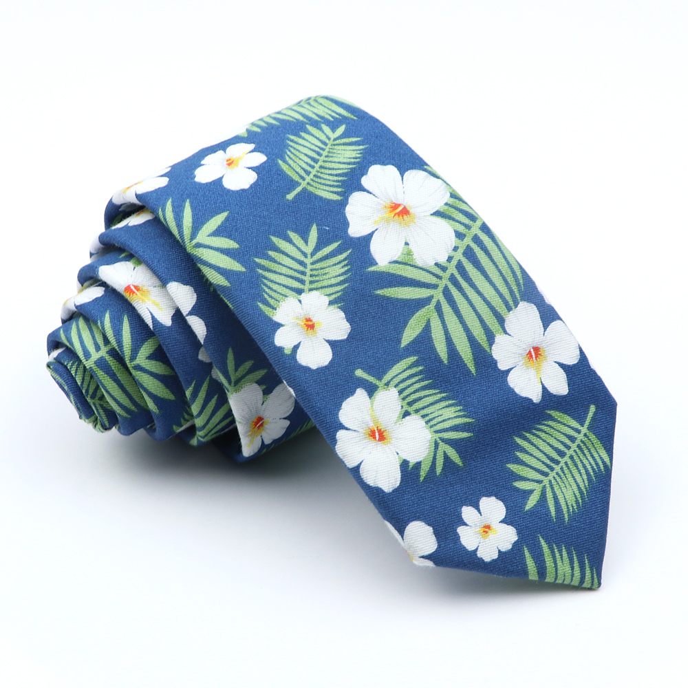 Cotton Floral Tie For Men Women Skinny Print Necktie For Wedding Casual Man's Neckties Classic Suits Flower Cravat