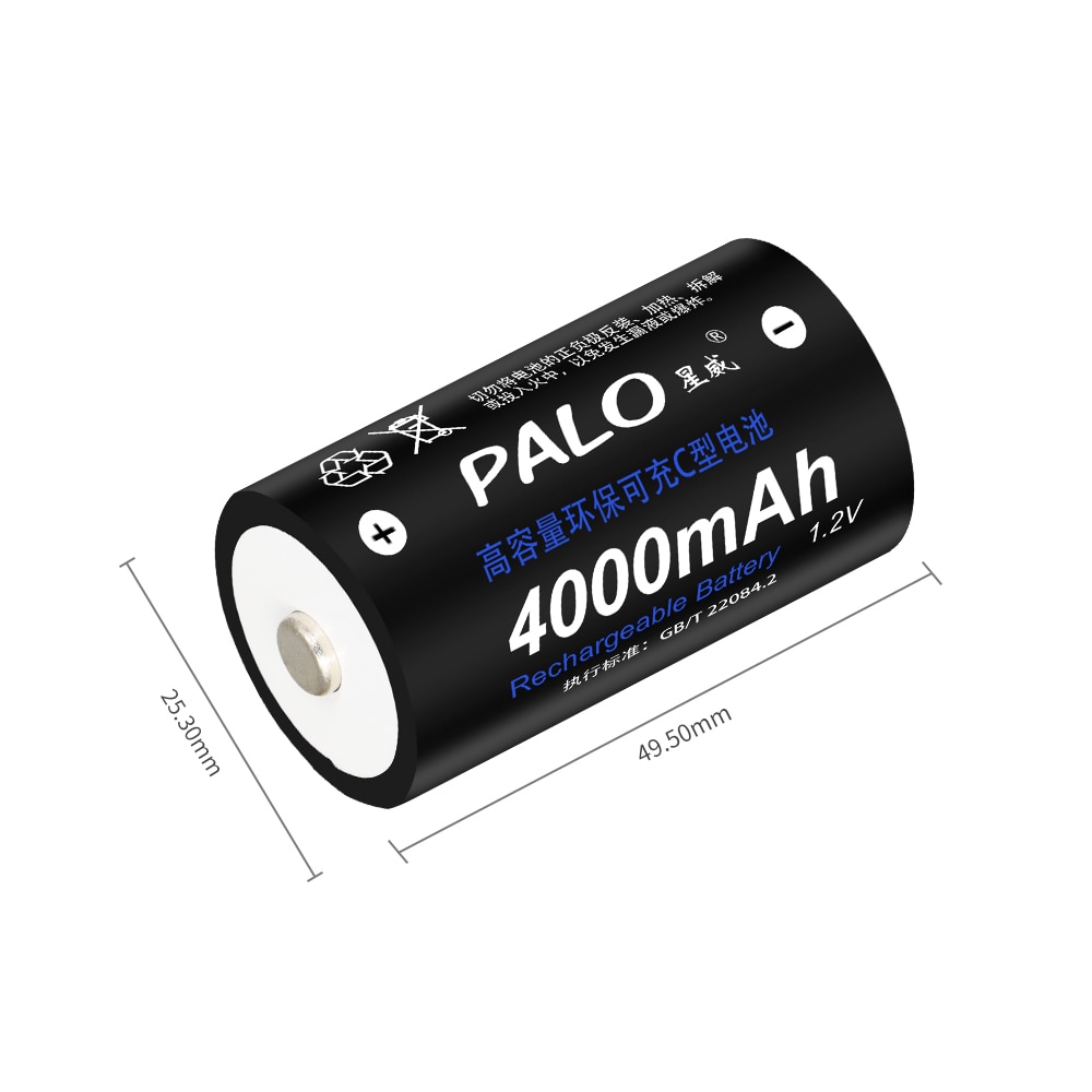 PALO R14 C pile C taille batterie rechargeable 1.2V 4000mAh NI-MH + intelligent de charge rapide chargeur LCD pour AA AAA C D 9V