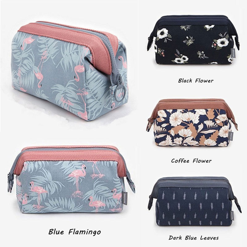 Sac de maquillage grande capacité pour fille, décontracté la avec motif flamand rose pour femme