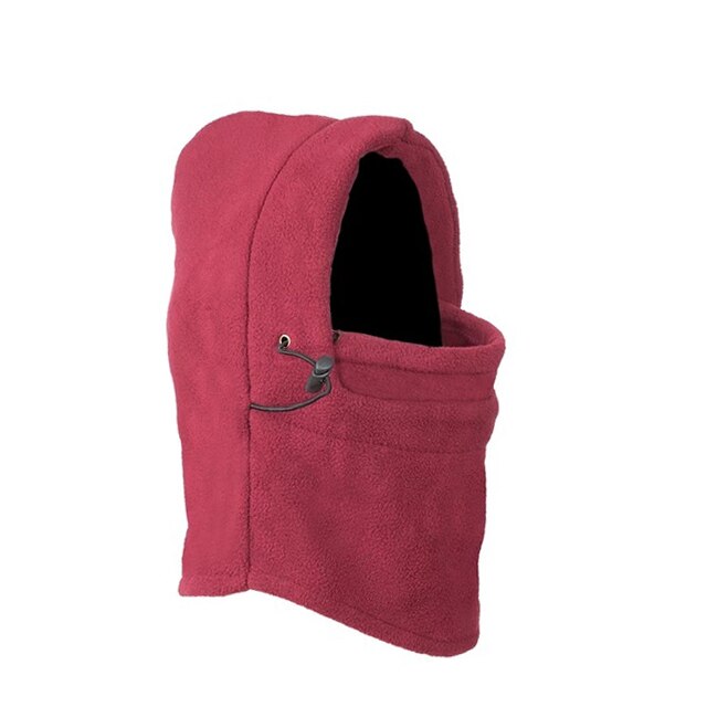 Nuovo berretto sportivo invernale copricapo da corsa all'aperto cappello in pile caldo sciarpa cappello da bici da sci da corsa caldo per uomo e donna: Wine red - 1Pcs