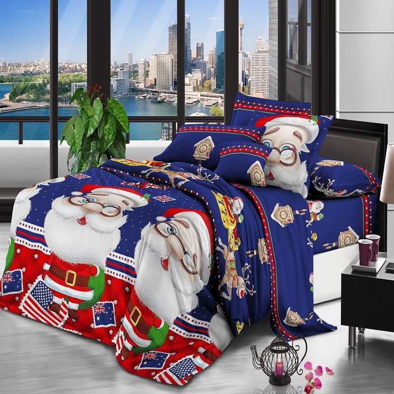 Housse de couette réversible, pour père noël, pour père noël, pour père noël, simple, Double roi