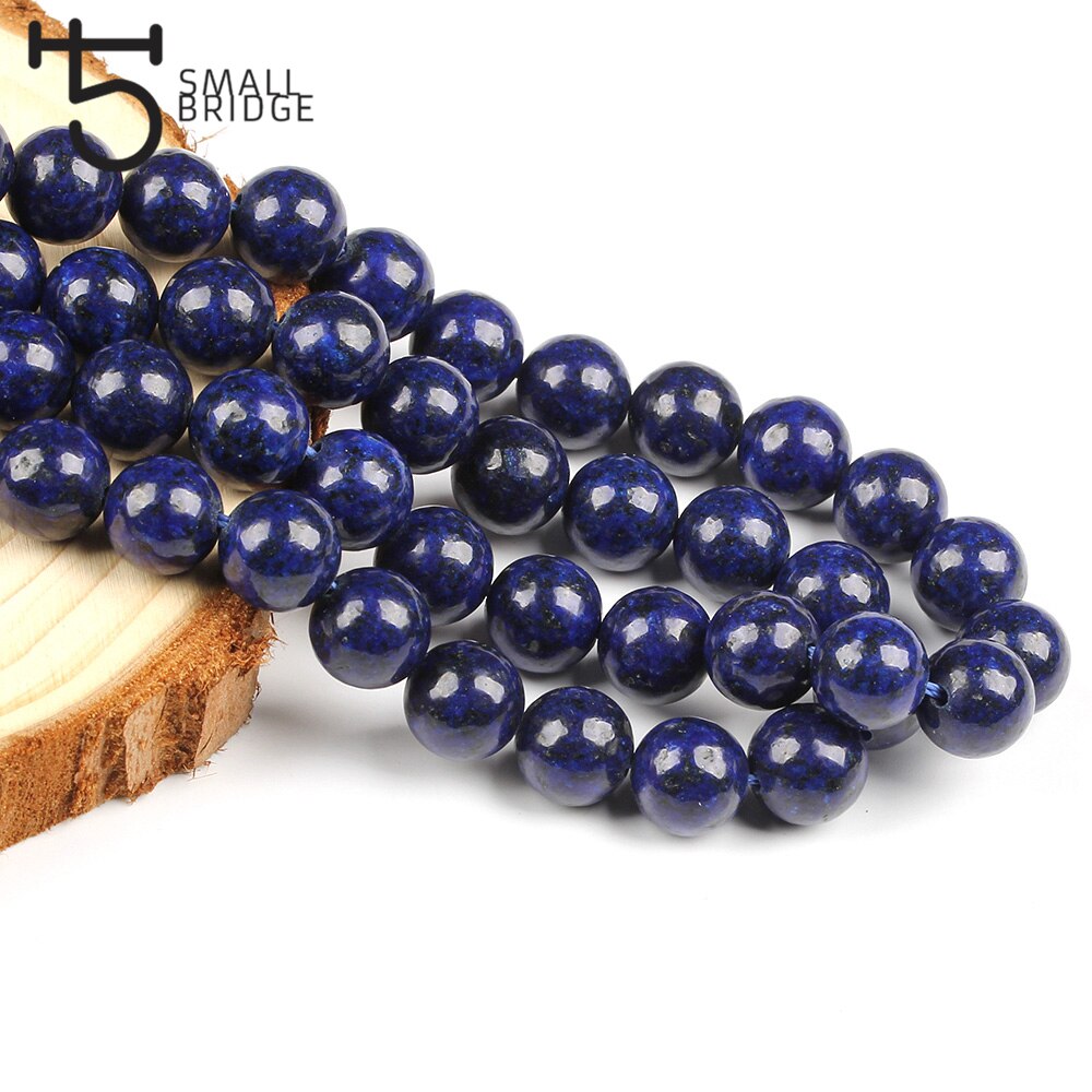 6 8 10 Mm Ronde Natuurlijke Lapis Lazuli Kralen Voor Sieraden Maken Diy Armband Ketting Losse Blauwe Steen Streng Kralen s101