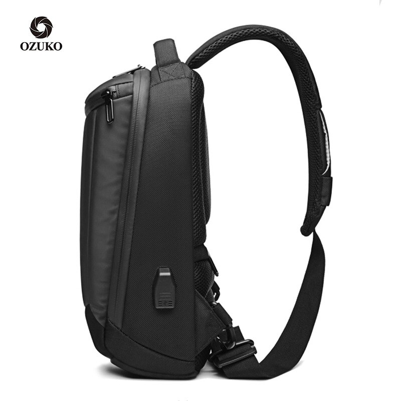 OZUKO Geschäft Brust Tasche Wasserdichte Crossbody Handtasche USB Ladung Schulter Tasche iPad Telefon Pack Anti-diebstahl Brieftasche