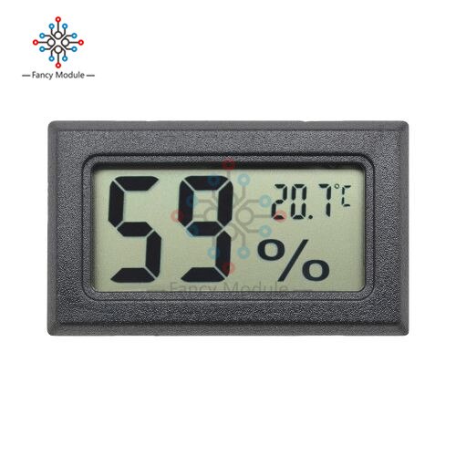 Mini LCD Digital Thermometer Hygrometer Temperature Indoor Convenient Temperature Sensor Humidity Meter Gauge Instruments Cable: Black