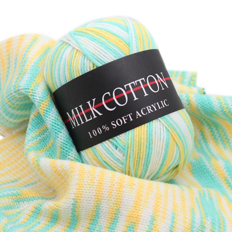 1pc=50g Milk Cotton Combed Yarn Soft Crochet Yarn Baby Yarn Crochet for Hand Knitting Wool Scarf Hand Knitting DIY Sweater