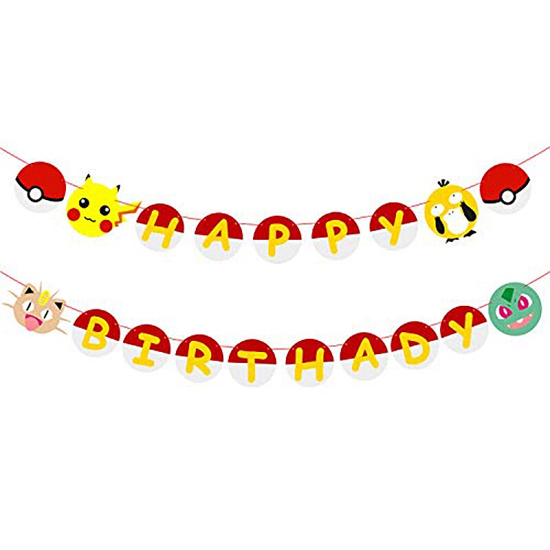 Cartoon Happy Birthday Banner Birthday Party Supplies Video Parties Banner Themed Party Favors Wall Decorations for Children