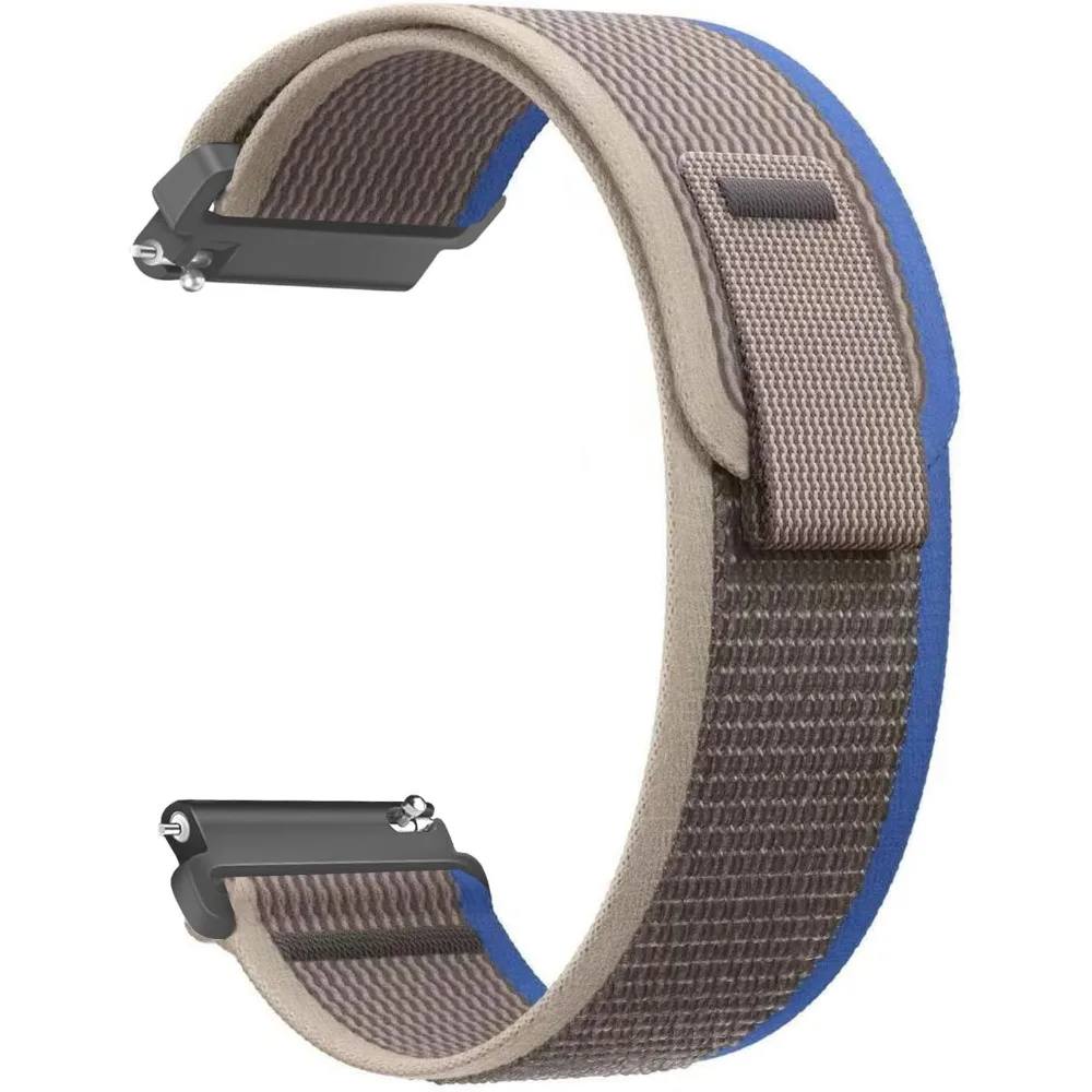 Nylon band voor HaiWei Galaxy Watch 7 6 5 4 40 mm 44 mm Classic/Active/Gear S3 Frontier 20 mm 22 mm Sport Loop Strap Amazfit GTS 3 4: BLACK WHITE / 22mm