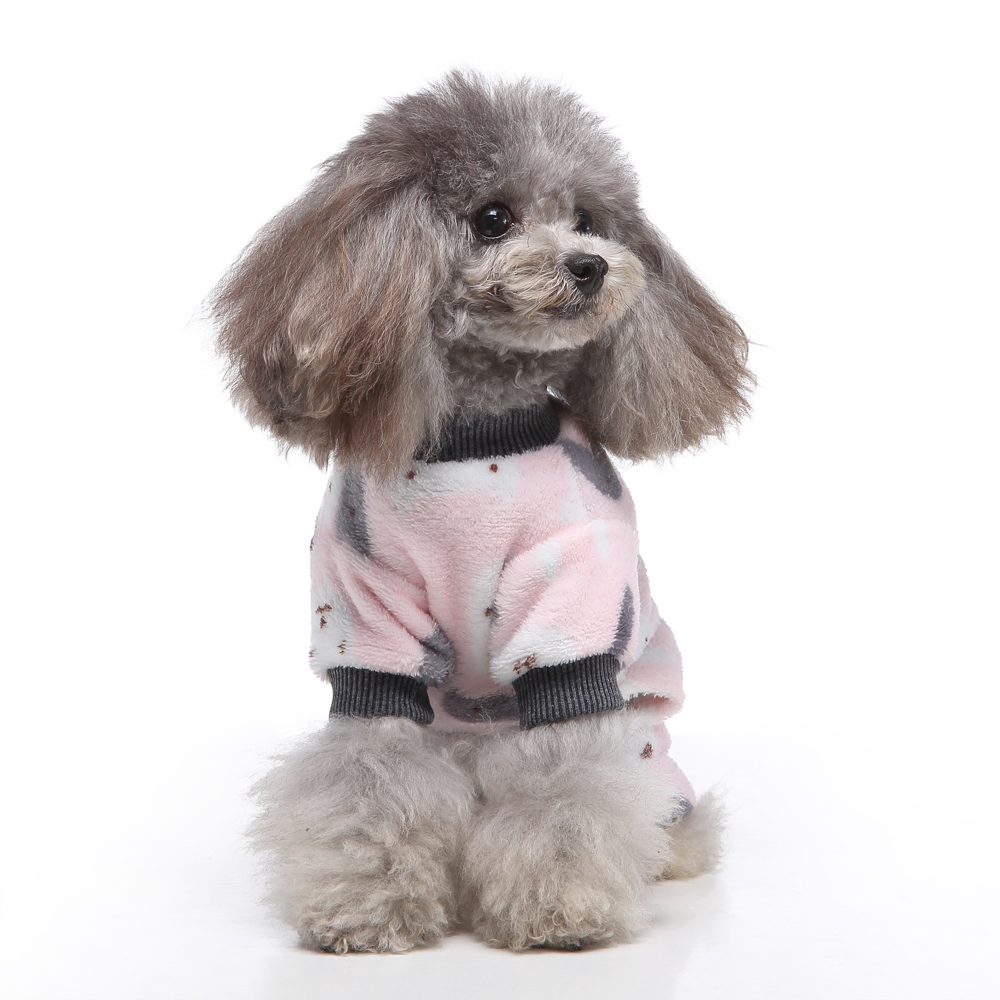 Pomeranian Clothing Dog Pajamas Winter Dog Clothes Print Warm Jumpsuits Coat for Small Dogs Puppy Dog Cat Chihuahua