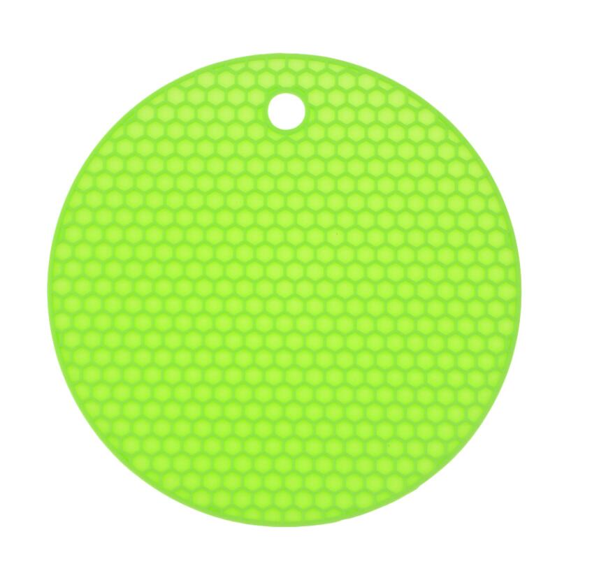14cm Siliconen Ronde Honingraat Warmte-Isolerende Kussen Tafel Kussen Kom Kussen Cup Kussen Europese Keuken: green