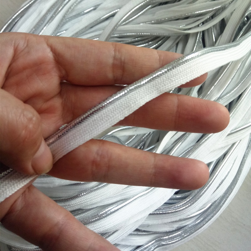 Witte zilveren schuine band met koord, schuine biesband, maat 10mm x 100 meter, doe-het-zelf naai-accessoires voor quiltkussens