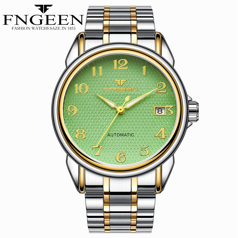 Topmerk Watch Digitale Wijzerplaat Lichtgevend Roestvrij Staal Automatisch Mechanisch Horloge Waterdicht Datumklok Reloj Hombre: Multicolor