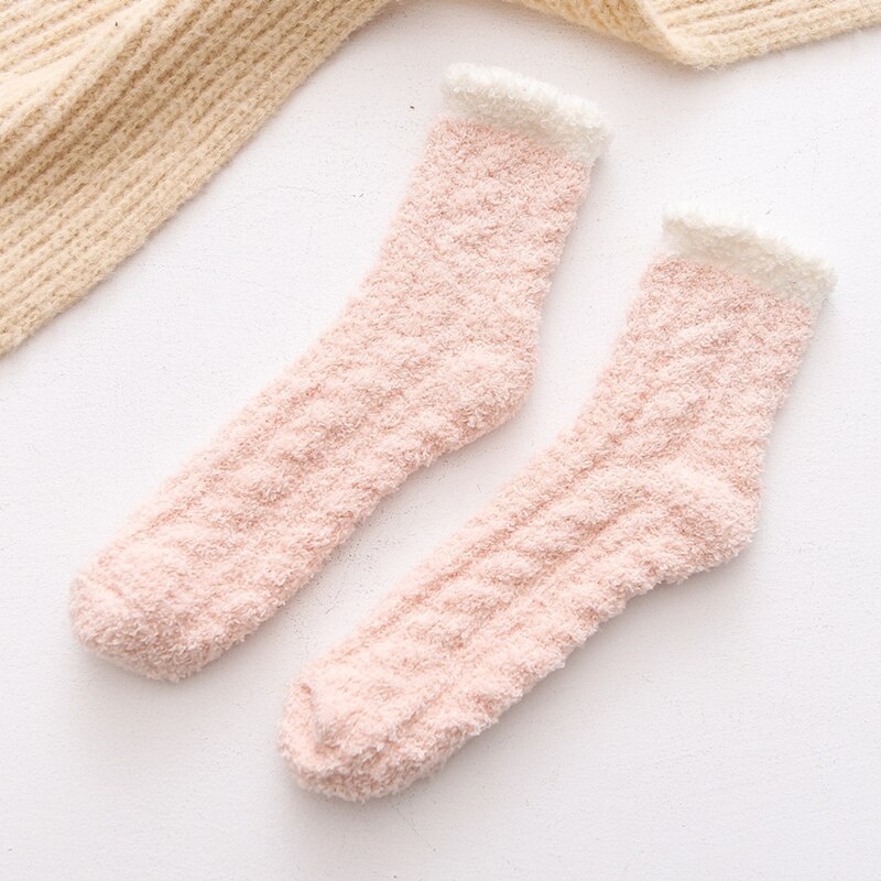 Winter Women Socks Cozy Cashmere Warm Sleep Socks Floor Home Fluffy Girl Socks Coral Velvet Feet Fall Warmer Christmas: 4