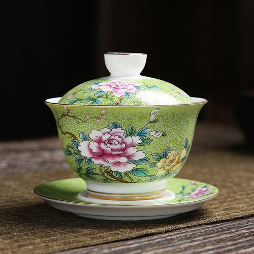Nytårs te te terrin kop emalje forretning kinesisk stil drinkware servise te sæt kung fu tilbehør: E 1 stk