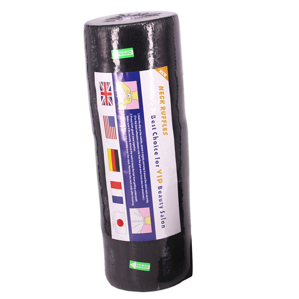 5 Rolls Black Disposable Elastic Neck Strip Paper Collar Barber Salon Neck Ruffle Roll Strip Tissue Salon Supplies