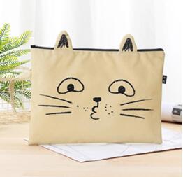 Katze Karikatur-aufbringen Kawali Japan Stil Frauen Fitnessstudio taschen Schwarz Kleine: hell Gelb