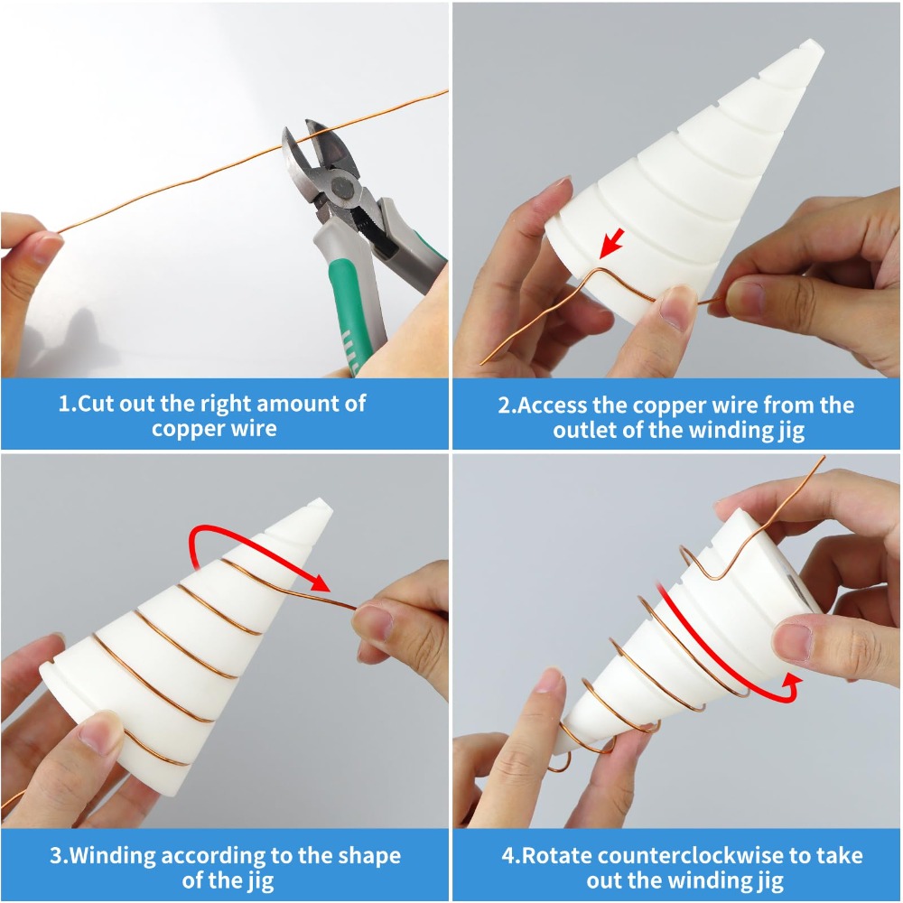 Kegel Fibonacci Coil Kronkelende Jig Witte Spiraalwikkeling Elektrische Grondbewerkingsspoel Tools Twee Maten Verbeteren Plantengroei En Vitaliteit