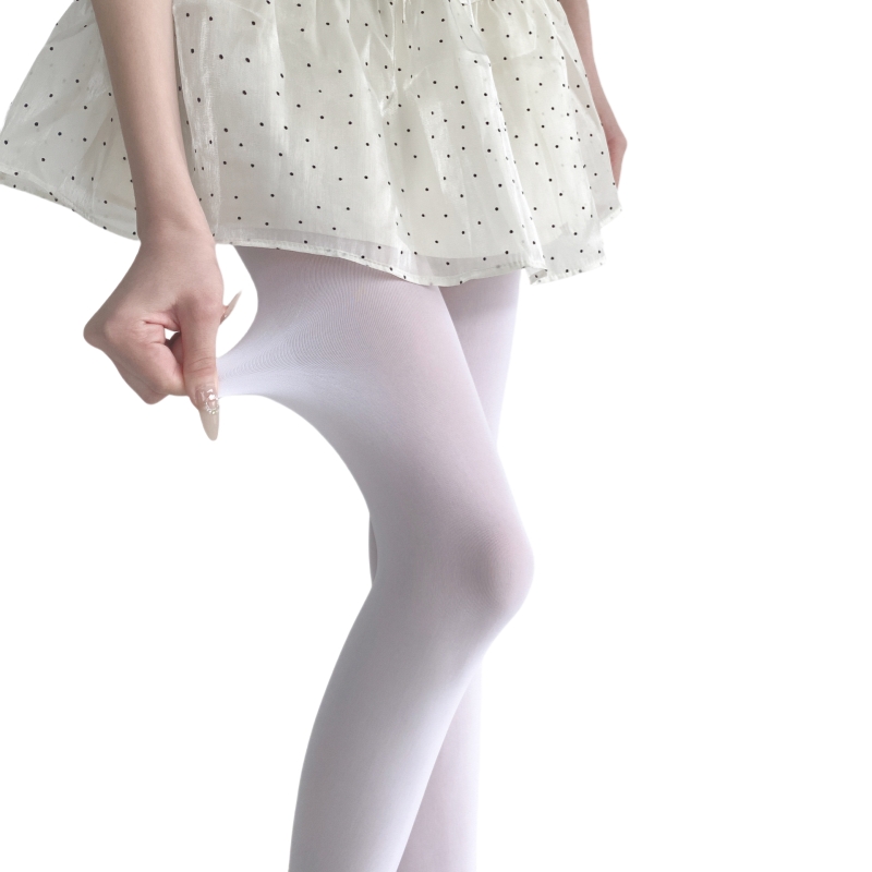 2025 Lente vrouwen 80D Denier Fluwelen Ondoorzichtige Panty Dames Kleurrijke Panty Stretch Panty Dressing Dopamine Kleuren: WHITE
