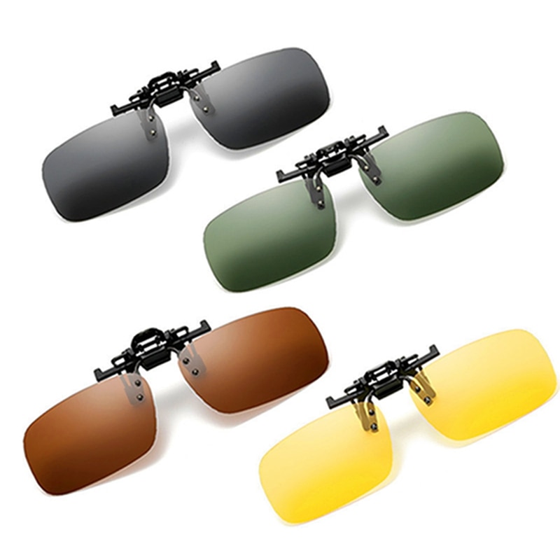 13CM Polarized Sunglasses Clip Driving Night Vision Lens Sun Glasses Male Anti-UVA UVB For Men Women Driver Goggles