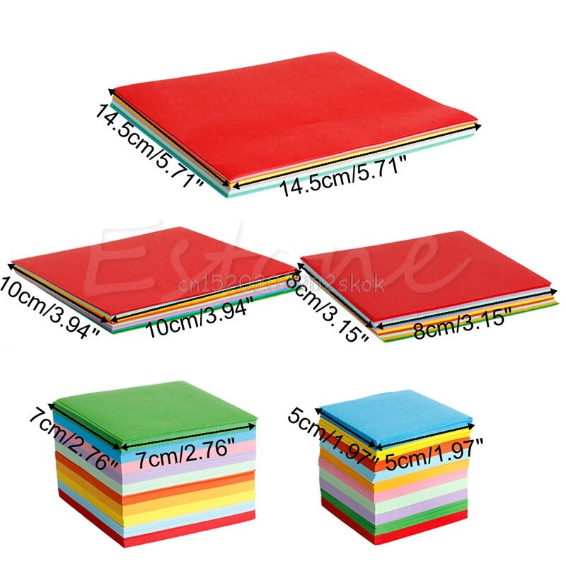 1Pack Square Folding Wish Paper Colorful Double Sided Sheets Origami Crane Craft letter paper J23