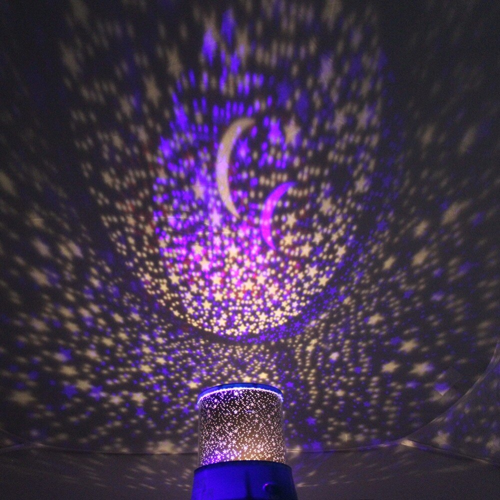1 st ABS Rotatie Star Sky Luminous Light Lamp Night Projector met USB Kabel Romantische Decoratie Kids Toy Willekeurige Kleur