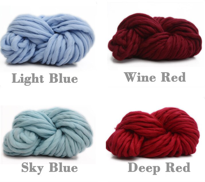 Super Sperrige Arm Stricken Wolle Roving Gestrickte Decke Chunky Wolle Garn Super Dickes Garn Für Stricken/Häkeln/Teppich/hüte D30: Himmel Blau