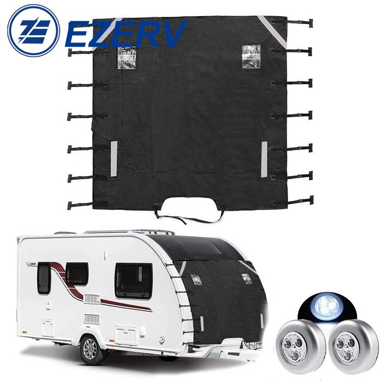 RV Front Towing Cover Protector s Dustproof Universal Reflective Strip Accessories 200x175cm camper trailer caravan accessories