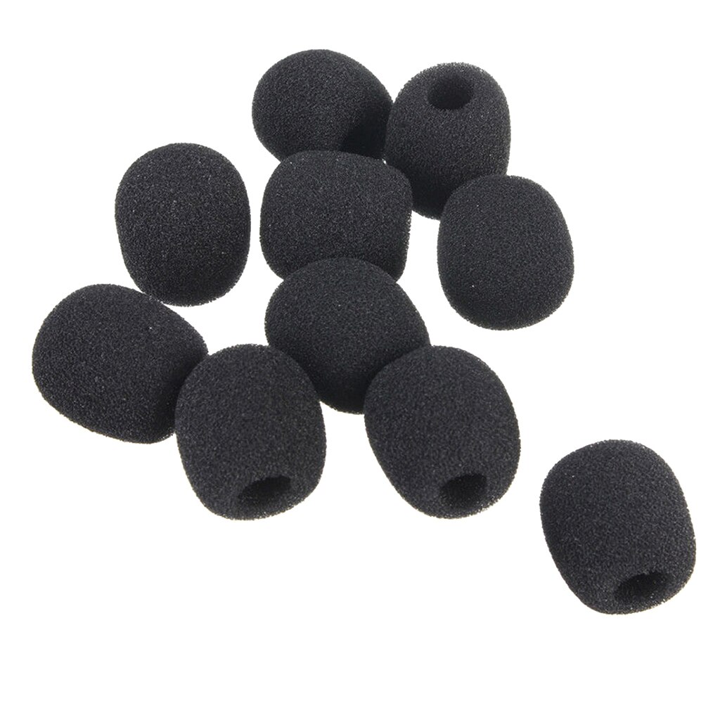 10 Stuks Zwart Kleine Condensator Microfoon Mic Foam Covers Voorruit