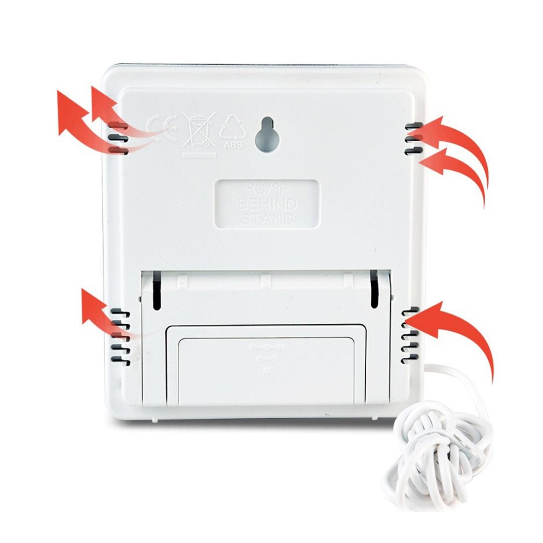 LCD Digital Temperature Humidity Meter Indoor Outdoor Hygrometer Thermometer Weather Station With Clock For Home HTC-1 /-2