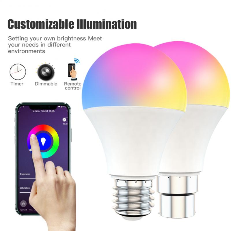 TUYA Wifi Smart Bulb home Lighting lamp 9W E27 Magic RGB +CW +WW LED Colorful Light Bulb Dimmable Support IOS /Android