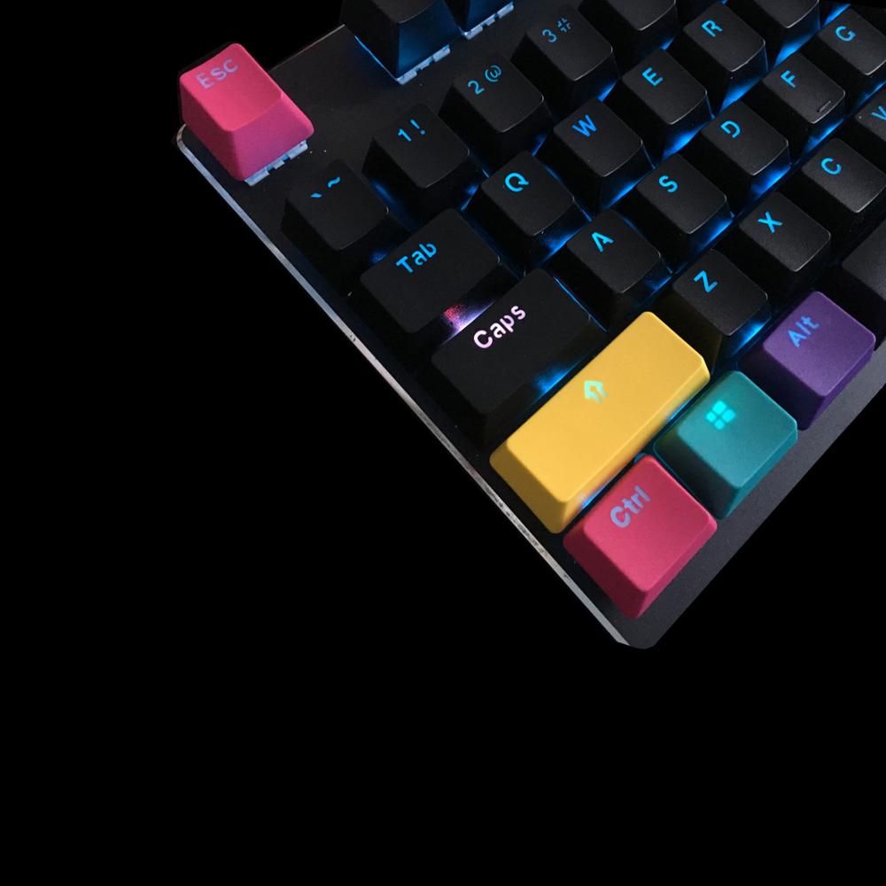 PBT Backlit Keycaps Doubleshot CMYK Keyset OEM Profile For Cherry/Kailh/Outemu/ Gateron MX Switches Mechanical Gaming Keyboard