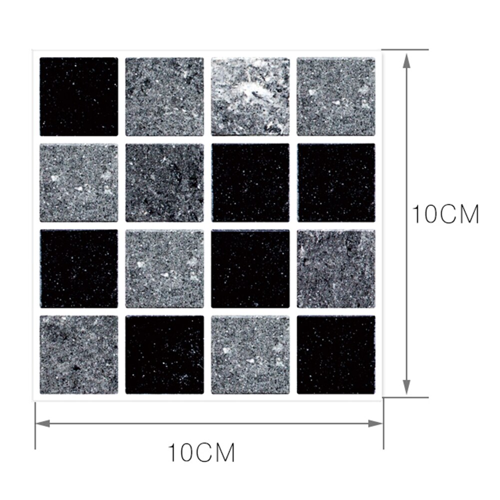PVC Anti-collision Tile Stickers 10pcs/set DIY Waterproof Floor Decor Decal Mosaic Thickened Wall Tile Stickers: MSC066